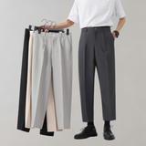 Pantalon Habillé à Pinces Coupe Droite
