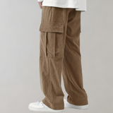 Pantalon Cargo Large à Rayures Texturées