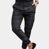 Pantalon Carreaux Coupe Ajustée