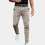 Pantalon Carreaux Coupe Ajustée