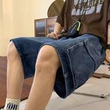 Short Cargo en Denim Coupe Large