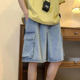 Short Cargo en Denim Coupe Large