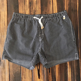 Short de Bain Rayé à Taille Élastique