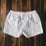 Short de Bain Rayé à Taille Élastique