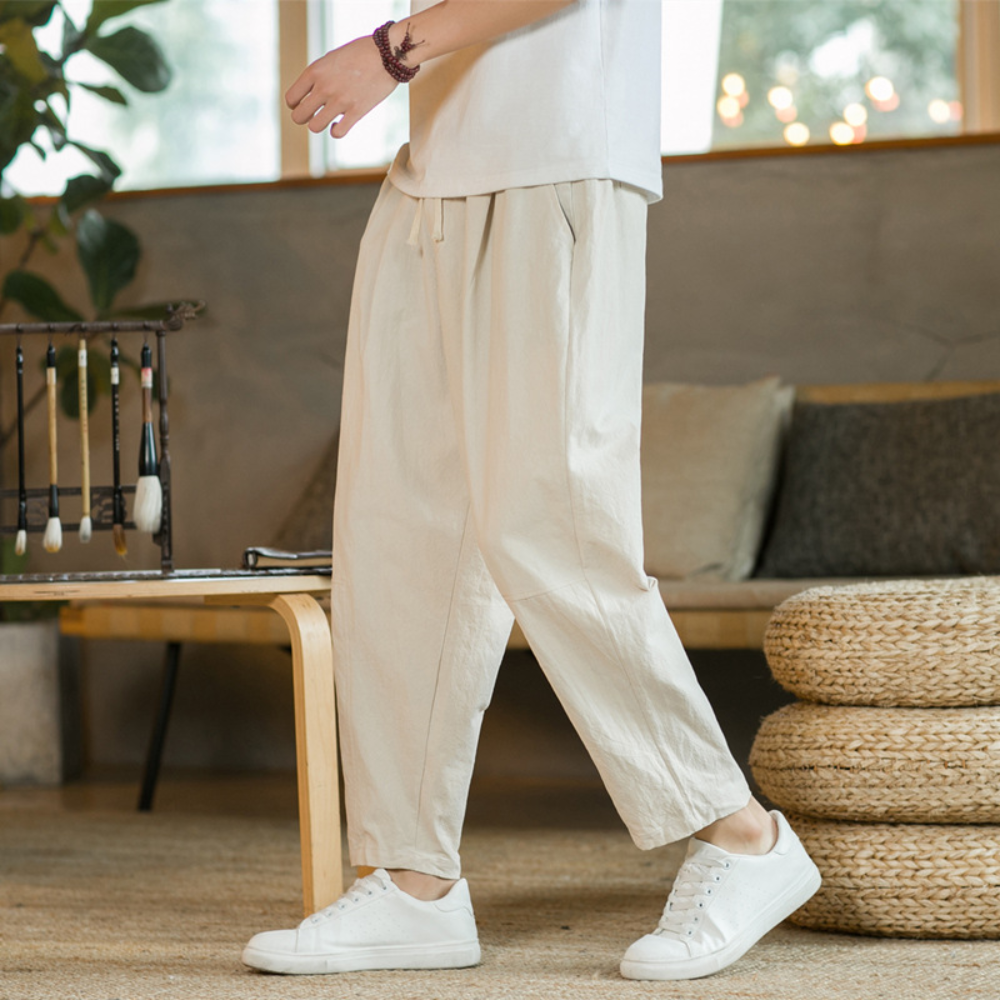 Pantalon Ample Minimaliste à Taille Élastique