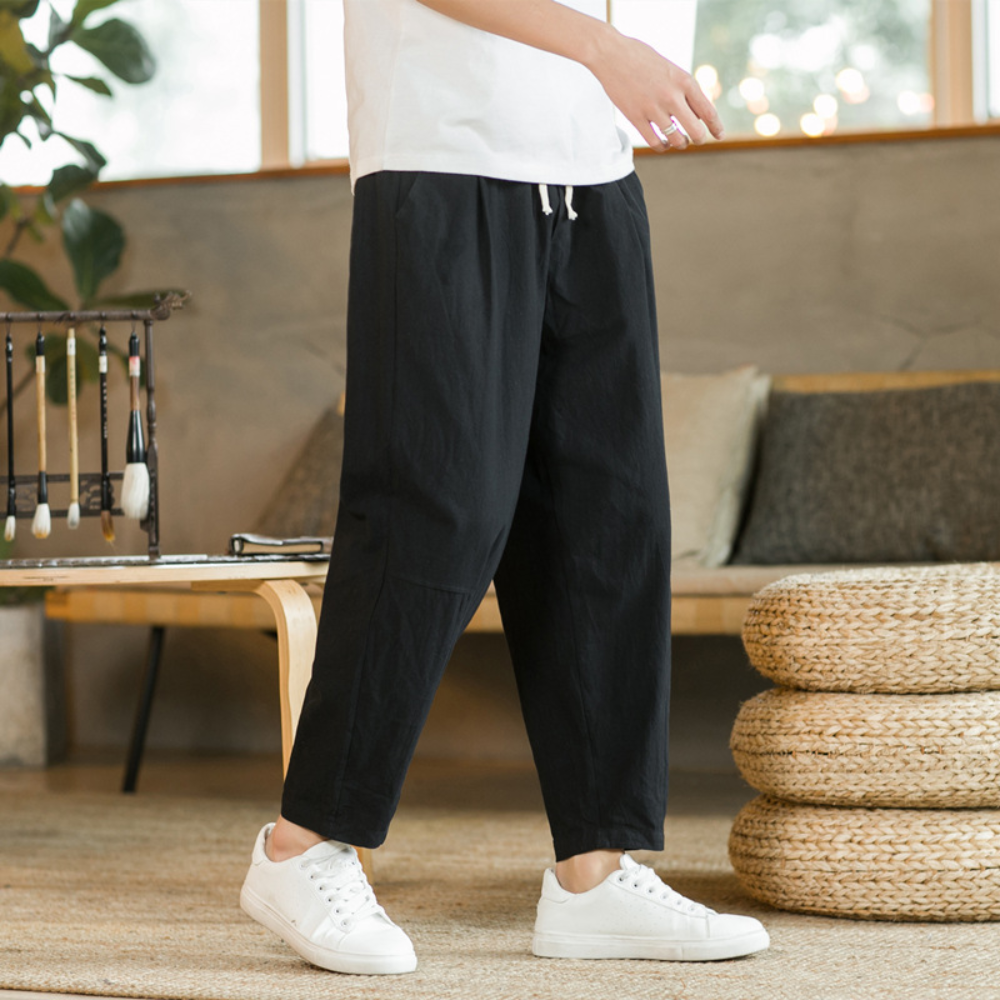 Pantalon Ample Minimaliste à Taille Élastique