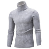 Pull Col Roulé Côtelé Coupe Ajustée