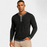 Henley homme coton stretch – Manches longues douces