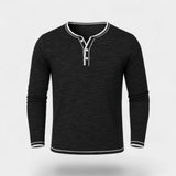 Henley homme coton stretch – Manches longues douces