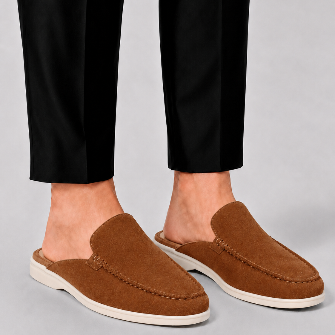 Mules Homme en Suédine à Enfiler