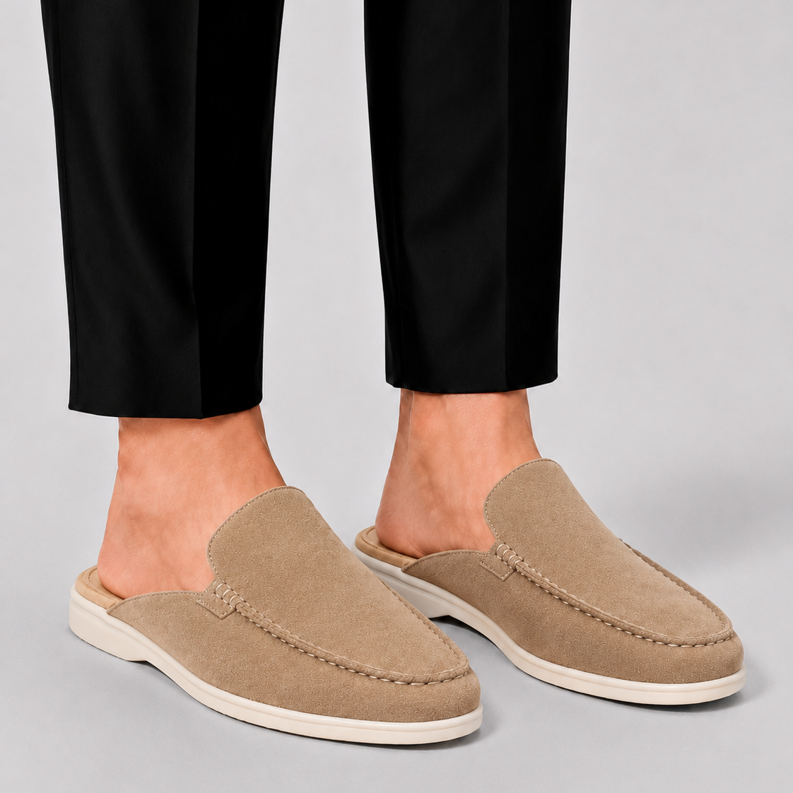 Mules Homme en Suédine à Enfiler
