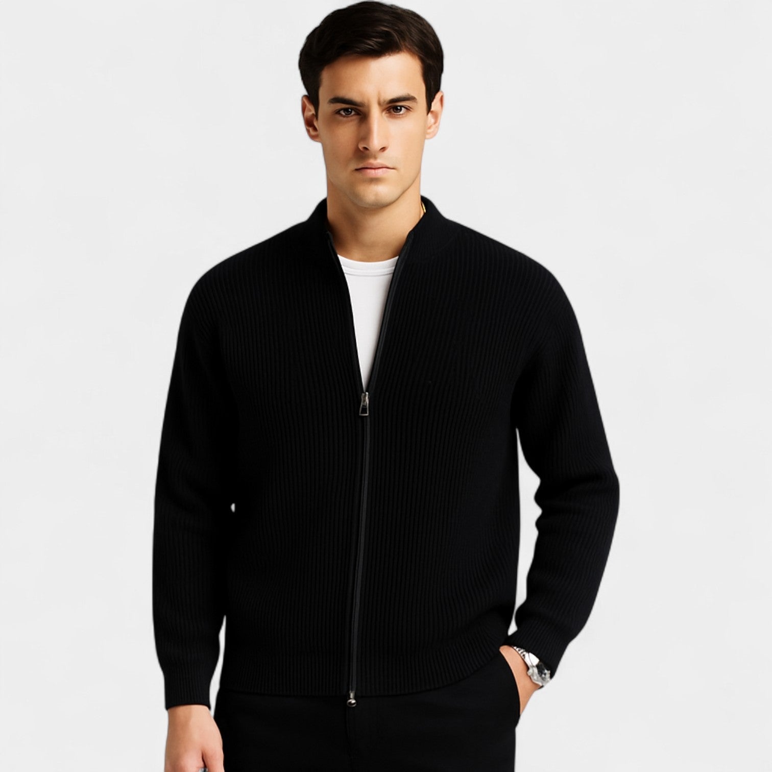 Cardigan Slim Fit pour Homme – Élégance Minimaliste Quotidienne