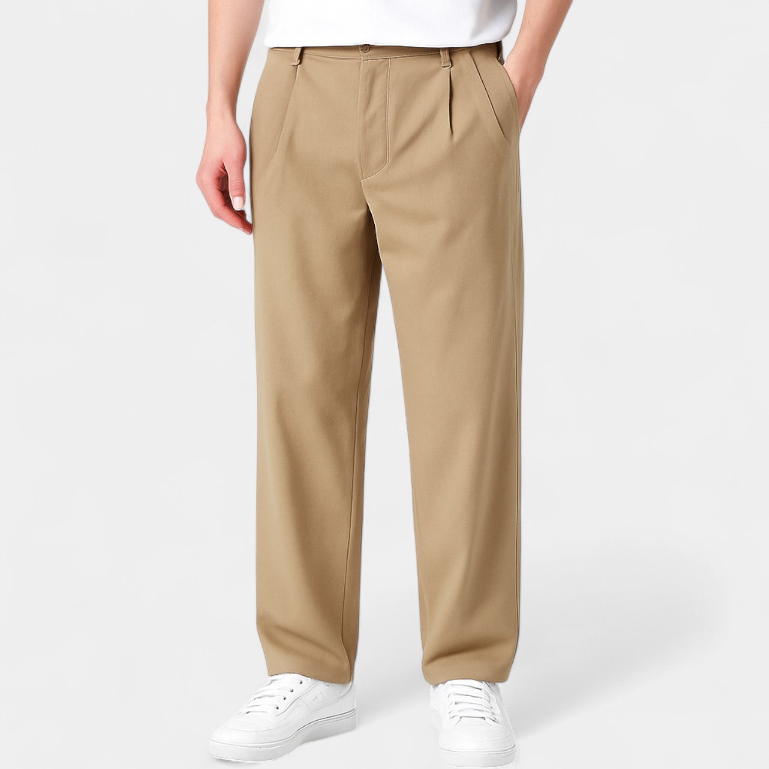 Pantalon homme business casual oversize – Coupe légère et décontractée
