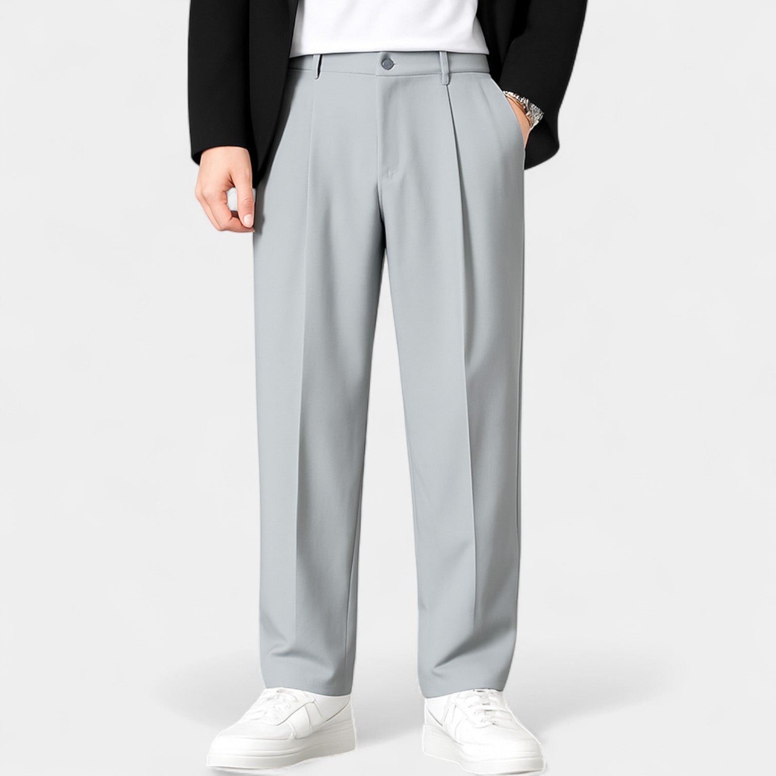 Pantalon homme business casual oversize – Coupe légère et décontractée