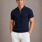 Polo Homme Tricoté à Col Zippé