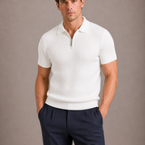 Polo Homme Tricoté à Col Zippé