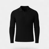 Polo rayé homme coton manches longues – style coréen minimal