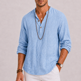 Chemise Homme Col Mao en Lin