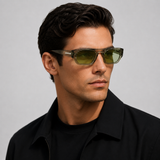 Lunettes de soleil rectangulaires homme verres teintés