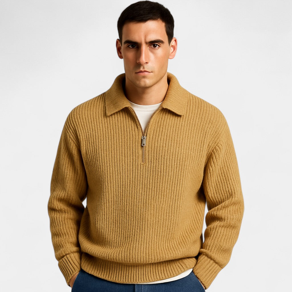 Sweat zippé pour homme en maille - Style ample et moderne