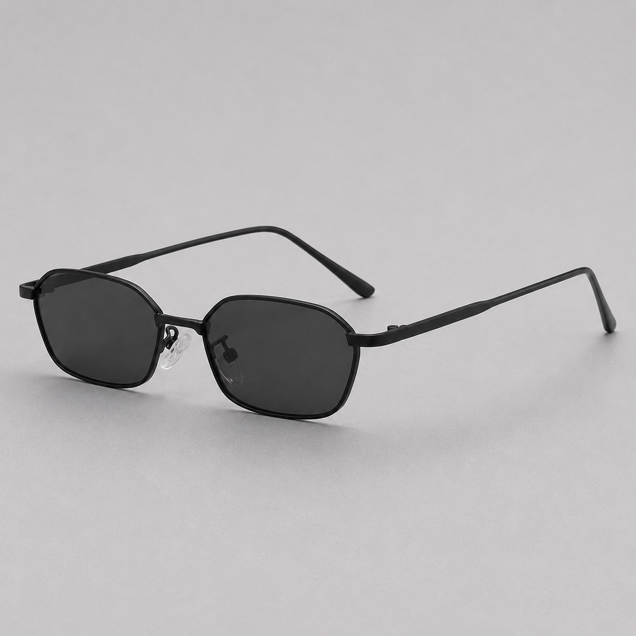 Lunettes de soleil homme rectangulaires rétro monture métal doré