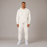 Ensemble Streetwear Premium pour Hommes 1977 – Sweat à Capuche & Pantalon de Jogging – Crème