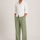 Pantalon Homme en Lin à Coupe Droite