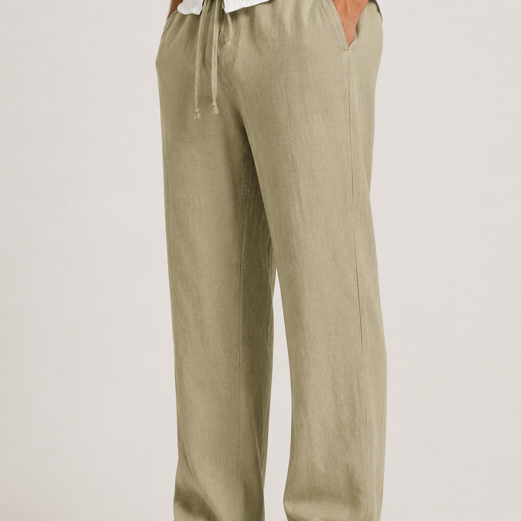 Pantalon Homme en Lin à Coupe Droite