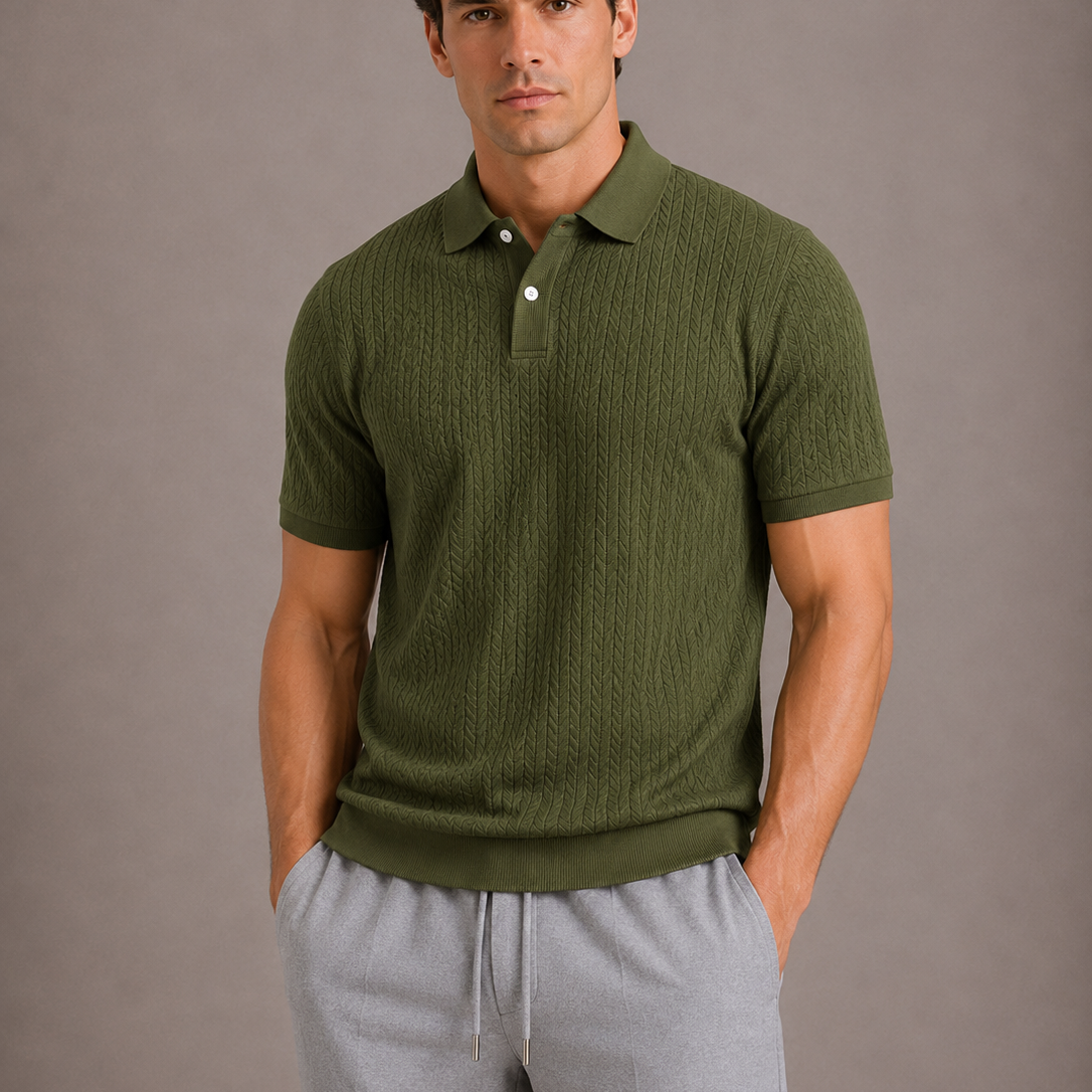 Polo Homme Tricoté à Manches Courtes