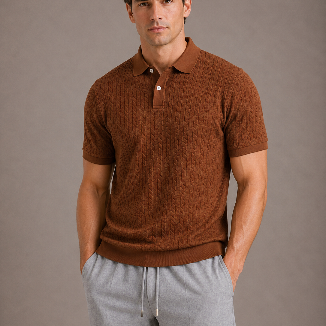 Polo Homme Tricoté à Manches Courtes