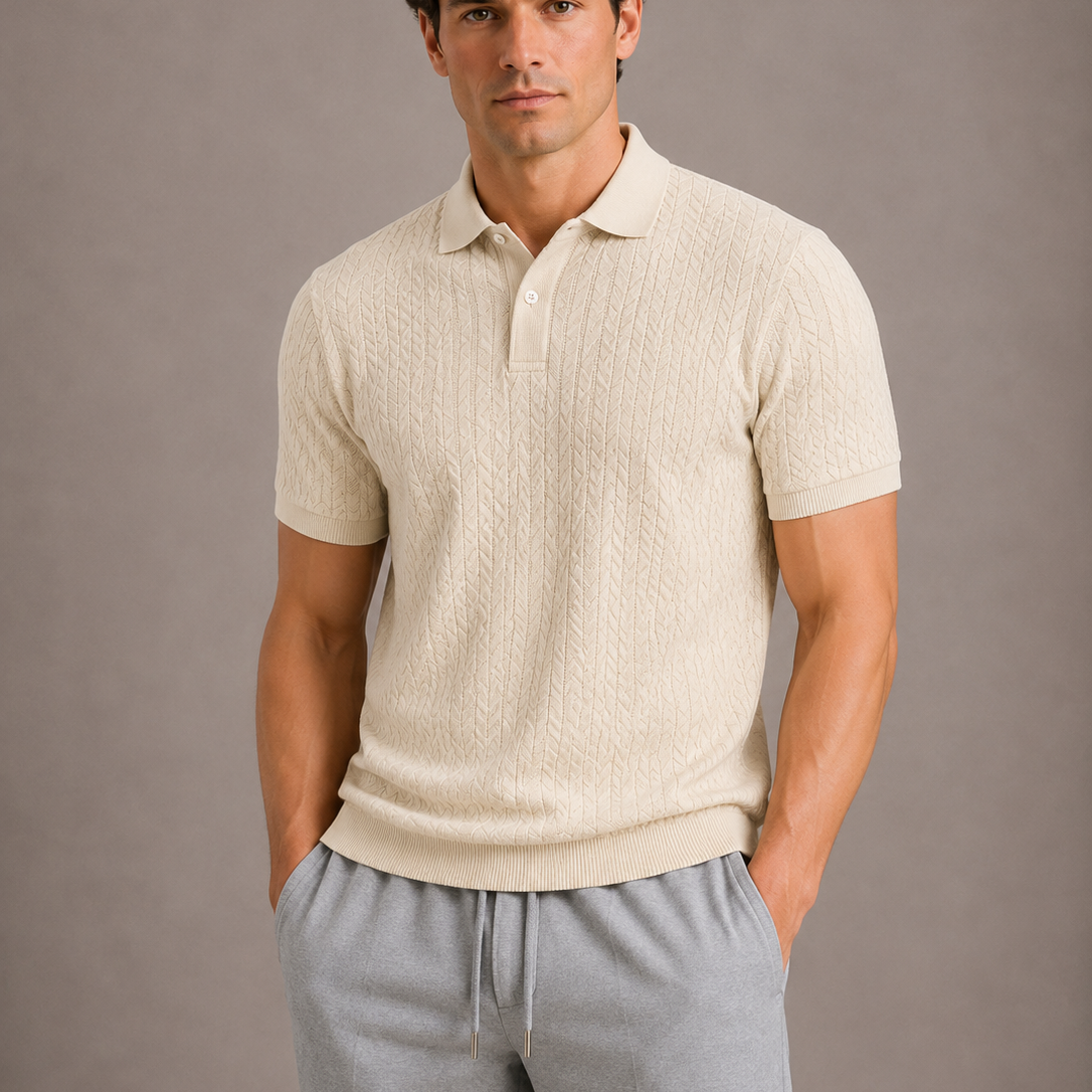 Polo Homme Tricoté à Manches Courtes