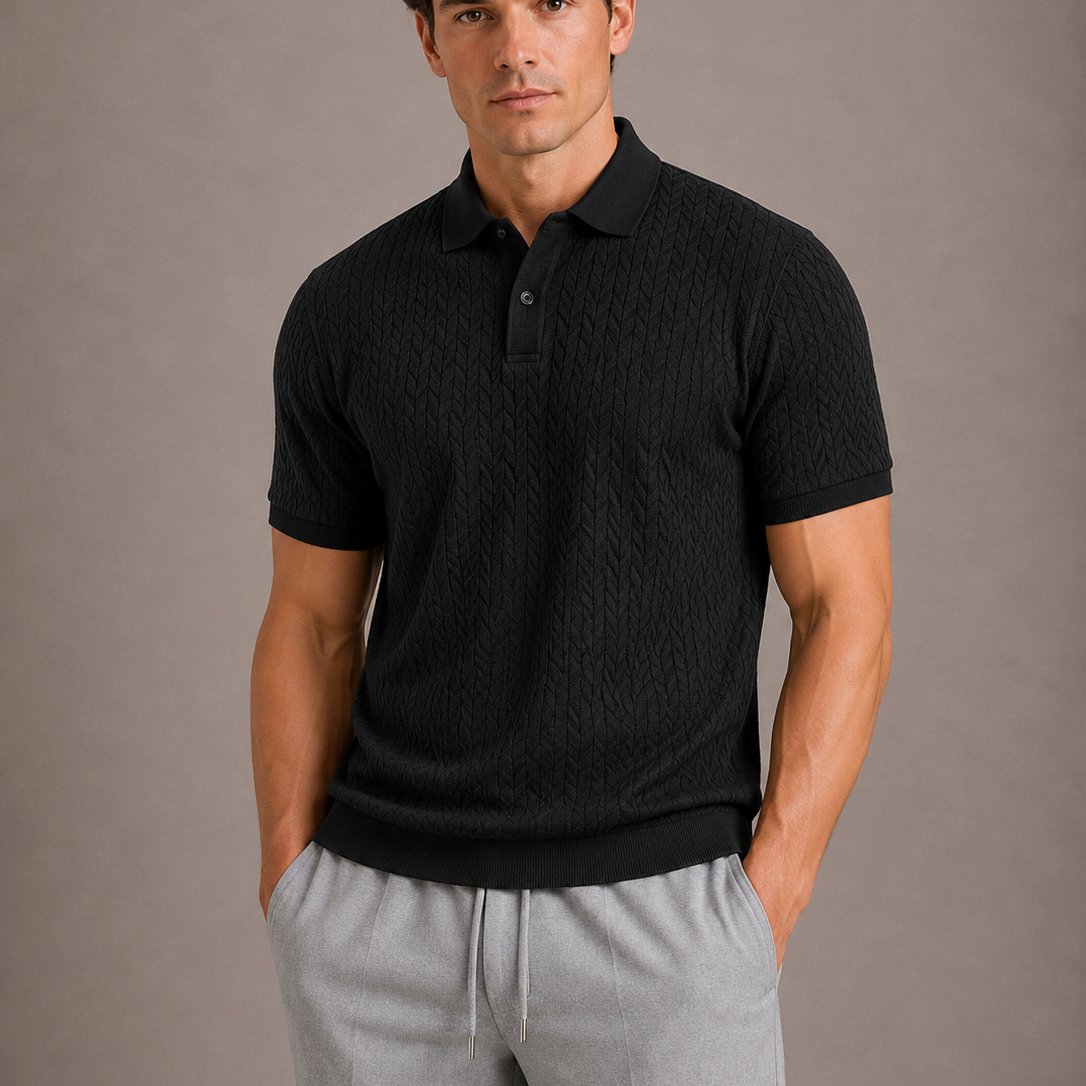 Polo Homme Tricoté à Manches Courtes