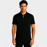 Polo homme soie glacée sans couture – Quart de zip coupe luxe