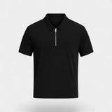 Polo homme soie glacée sans couture – Quart de zip coupe luxe