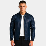 Veste en cuir homme style coréen – coupe minimaliste