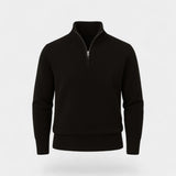 Pull zippé à col montant pour homme en coton mélangé thermique – essentiel raffiné pour l'hiver