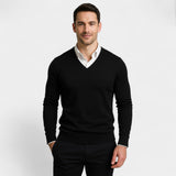 Slim Fit V-Neck Sweater for Men – Technical Knit