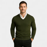 Slim Fit V-Neck Sweater for Men – Technical Knit