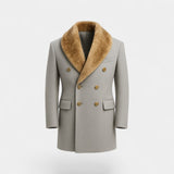 Veste homme mi-longue col polo en laine – raffinée, ajustée, silhouette hivernale