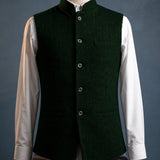Gilet homme col mao en chevrons, coupe ajustée