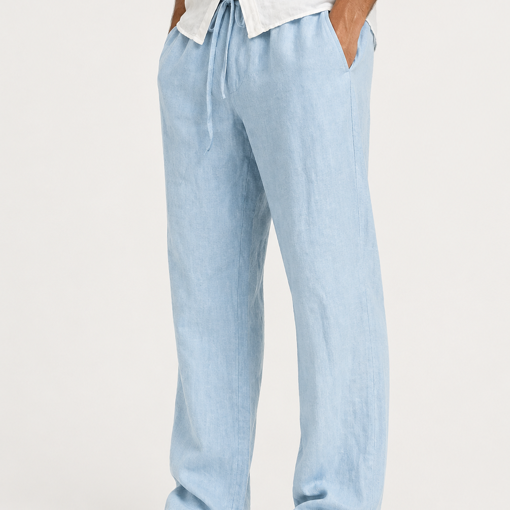 Pantalon Homme en Lin Coupe Droite