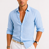 Chemise Homme en Lin à Manches Longues