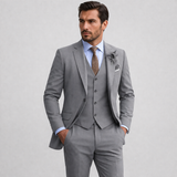 Costume trois pièces en lin avec gilet pour homme
