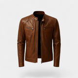 Veste homme en cuir slim biker - Classique streetwear minimaliste