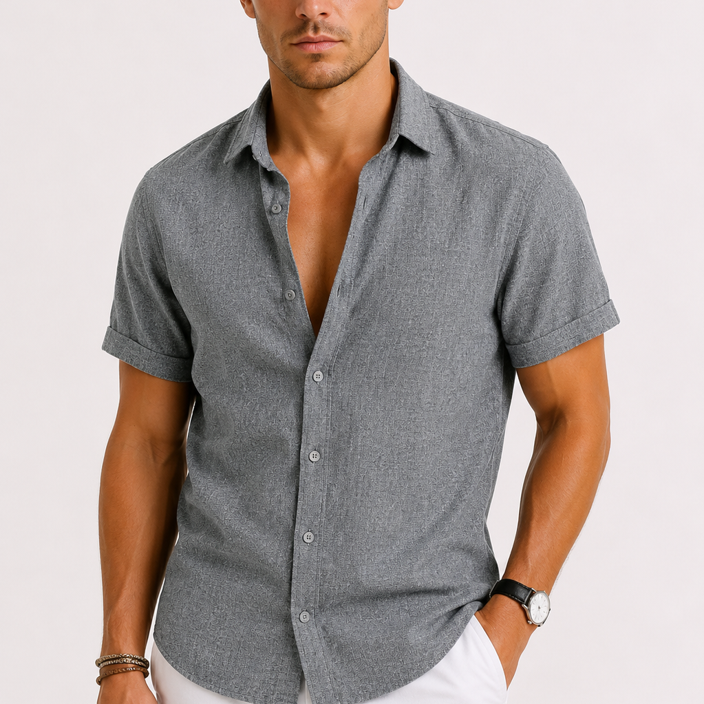 Chemise Homme à Manches Courtes en Lin