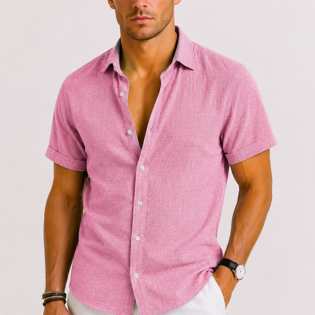 Chemise Homme à Manches Courtes en Lin