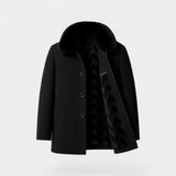 Manteau trench en laine homme col en fourrure