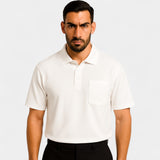Polo homme coton uni – Design minimaliste avec poche