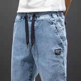 Jogger en Denim à Taille Élastique