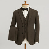 Costume trois pièces homme en tweed de laine